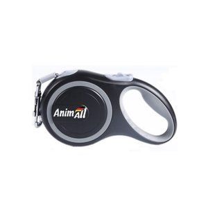 Амуніція для собак Повідець-рулетка AnimAll L для собак вагою до 50 кг, 5 м, сірий