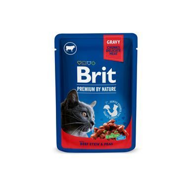 Вологий корм для котів Набір вологих кормів Brit Premium Cat Pouch &laquo;Сімейна тарілка&raquo; для котів, асорті із 4 смаків, 12 шт х 100 г