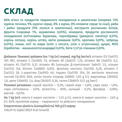 Вологий корм Optimeal для стерилізованих кішок та кастрованих котів з лосось та чорниця в желе 85 г