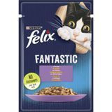 Вологий корм FELIX Fantastic для дорослих котів, шматочки в желе, з ягням, 85 г