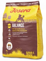Сухий беззерновий корм для дорослих малоактивних собак Josera Balance курка рис кукурудза 900 г