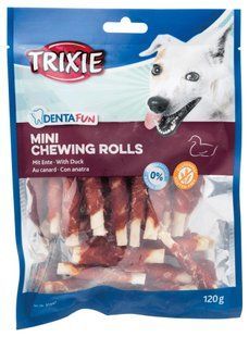 Ласощі Trixie Denta Fun Mini Chewing Rolls для собак Паличка для чищення зубів з качкою 6 см 120 г