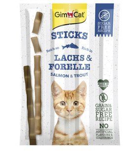 Ласощі GimCat для котів, палички з лосось та фореллю, 4 шт по 5 г