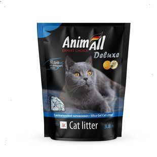 Наповнювач для туалету Силікагелевий наповнювач AnimAll АнімАлл Делюкс Блакитна долина, для котів, 3,8 л (1,6 кг)