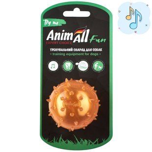 Іграшка AnimAll АnimАll Fun м'яч шипований з пищалкою для собак, 65 мм, золотий