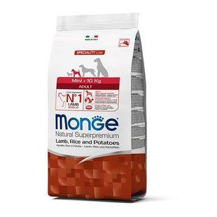 Сухий корм для дорослих собак маленьких порід Monge Dog Mini Adult ягня, рис та картопля 800 г