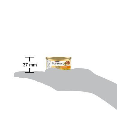 Вологий корм GOURMET Gold "Соус Де-Люкс" для дорослих котів, шматочки в соусі, з куркою, 85 г