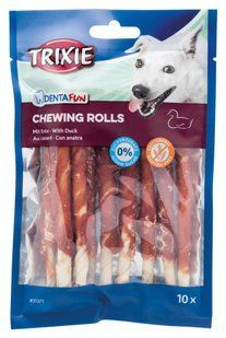 Ласощі Trixie Denta Fun Chewing Rolls для собак Паличка для чищення зубів з качкою 12 см 80 г 10 шт