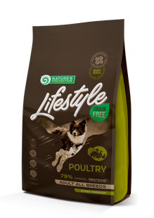 Сухий беззерновий корм з птицею для дорослих собак всіх порід Lifestyle Grain Free Poultry Adult All Breeds 1.5кг