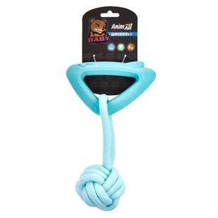 Іграшки для собак AnimAll GrizZzly Baby АнімАлл Грізлі Бейбі Іграшка для собак Акула з канатом, 15,8х10,2х2,8 см, м'ятна