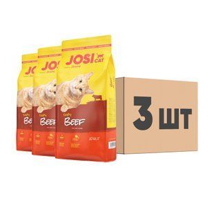 Сухий корм для дорослих котів контроль ваги JosiCat Tasty Beef яловичина 10 кг х3