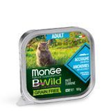 Вологий корм для котів Monge Cat Bwild Grain Free Wet Adult анчоус з овочами 100 г