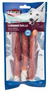 Ласощі Trixie Denta Fun Chewing Rolls для собак Паличка для чищення зубів з качкою 17 см 140 г 3 шт