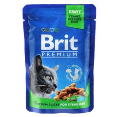 Brit Premium Cat Sterilised Chicken pouch 100г арт.100275/506033