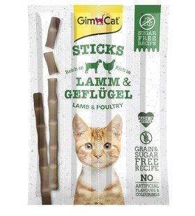 Ласощі для котів М&rsquo;ясні палички GimCat для кішок, ягня та курка, 4 шт