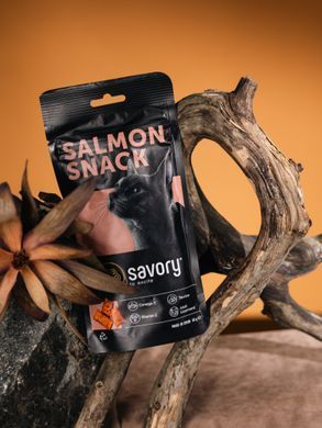Ласощі для котів Хрумкі ласощі Savory Snack Подушечки для вибагливих котів, з лосось, 60 г
