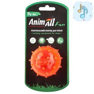 Іграшка AnimAll АnimАll Fun м'яч шипований з пищалкою для собак, 65 мм, помаранчевий