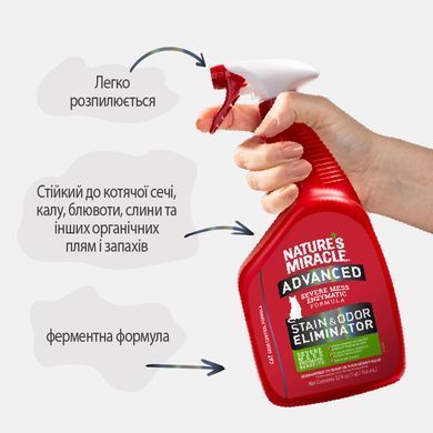 Спрей 8in1 NM ADV Cat S&O Elimin Spray Lemon для котів, усунення плям та запахів, з посиленою формулою, аромат лимону, 946 мл
