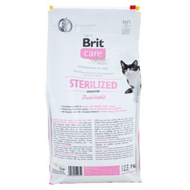Сухий корм Brit Care Cat GF Sterilized Sensitive для стерилізованих котів з чутливим травленням, з кролик, 7 кг