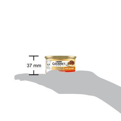 Вологий корм GOURMET Gold "Соус Де-Люкс" для дорослих котів, шматочки в соусі, з яловичиною, 85 г