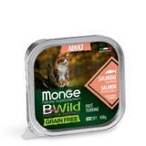 Вологий корм для котів Monge Cat Bwild Grain Free Wet Adult лосось з овочами 100 г
