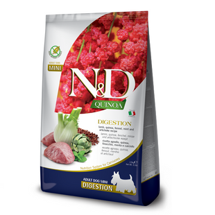 Сухий дієтичний корм Farmina N&D Quinoa Digestion для дорослих собак дрібних порід у разі порушень травлення ягням та кіноа, 2,5 кг