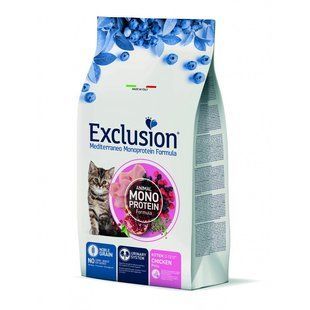 Сухий корм для кошенят Exclusion Noble Grain Kitten Chicken, з куркою, 12 кг