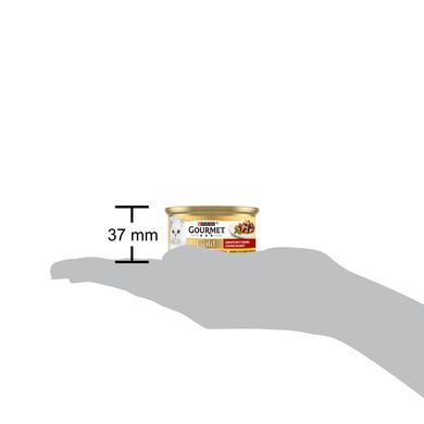 Вологий корм GOURMET Gold для дорослих котів, шматочки у підливці, з лосось та куркою, 85 г