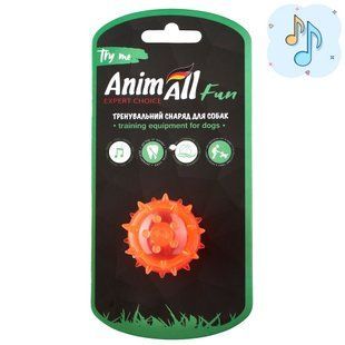 Іграшка AnimAll АnimАll Fun м'яч шипований з пищалкою для собак, 45 мм, помаранчевий