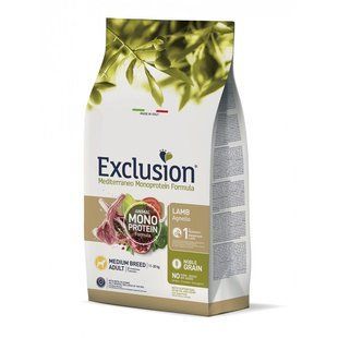 Сухий корм для дорослих собак середніх порід Exclusion Noble Grain Adult Lamb Medium Breed, з м&rsquo;ясом ягняти, 12 кг