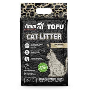 Наповнювач для туалету Соєвий наповнювач AnimAll Tofu Classic без аромату, для котів, 6 літрів (2,6 кг)