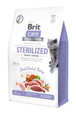 Brit Care Cat Grain Free Sterilized Weight Control Duck & Turkey 400 г арт.171295