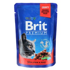 Brit Premium Cat Beef & Peas pouch 100г арт.100270/505982