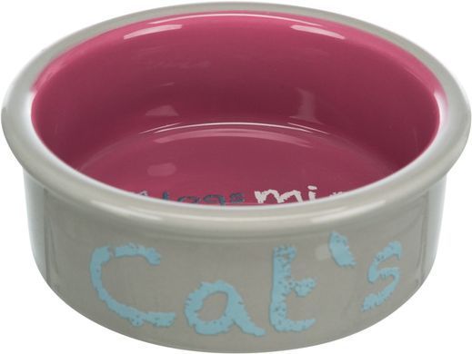 Миска Trixie для котів, подвійна на металевій підставці, керамічна, 12 см, 2х300 мл