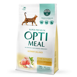 Сухий корм Optimeal для дорослих котів - курка 700 г