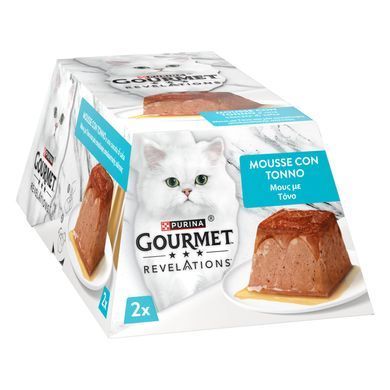 Вологий корм GOURMET Revelations для дорослих котів, мус з підливкою, що стікає, з лосось, 2x57 г