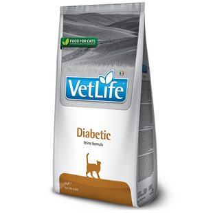 Лікувальні дієти для котів Сухий лікувальний корм для котів Farmina Vet Life Diabetic дієт. харчування, для контролю рівня глюкози в крові при цукровому діабеті, 2 кг