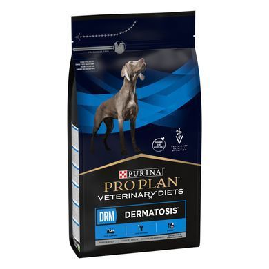 Лікувальні дієти для собак Сухий дієтичний корм PRO PLAN VETERINARY DIETS DRM Dermatosis для цуценят та дорослих собак для підтримання функції шкіри при дерматозах та надмірному випадінні шерсті, 3 кг