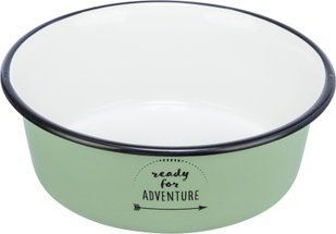 Миска Trixie Adventure для собак, зелена, 900 мл, d:17 см (емаль/метал)