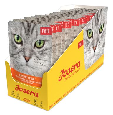 Вологий корм для дорослих котів Josera Paté Huhn mit Spinat паштет курка зі шпинатом 85 г