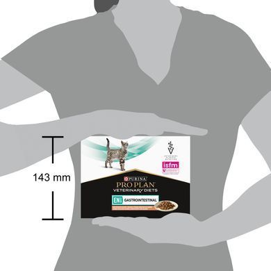 Лікувальні дієти для котів Вологий дієтичний корм PRO PLAN VETERINARY DIETS EN Gastrointestinal для кошенят та дорослих котів для зменшення розладів кишкової абсорбції та годівлі у період відновлення, одужання, з лосось, 10х85 г