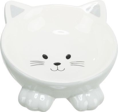 Миска Trixie Котик для котів, ергономічна, керамічна, 14 см, 150 мл