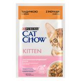 Вологий корм CAT CHOW Kitten для кошенят, шматочки в желе, з індичкою та цукіні, 85 г