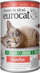 Корм вологий EuroCat Beef для котів шматочки в желе з яловичиною 415 г