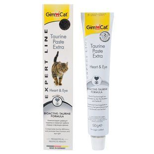 Вітаміни та добавки для котів Паста GimCat Expert Line Taurine Extra для котів, підтримка серця та зору, 50 г